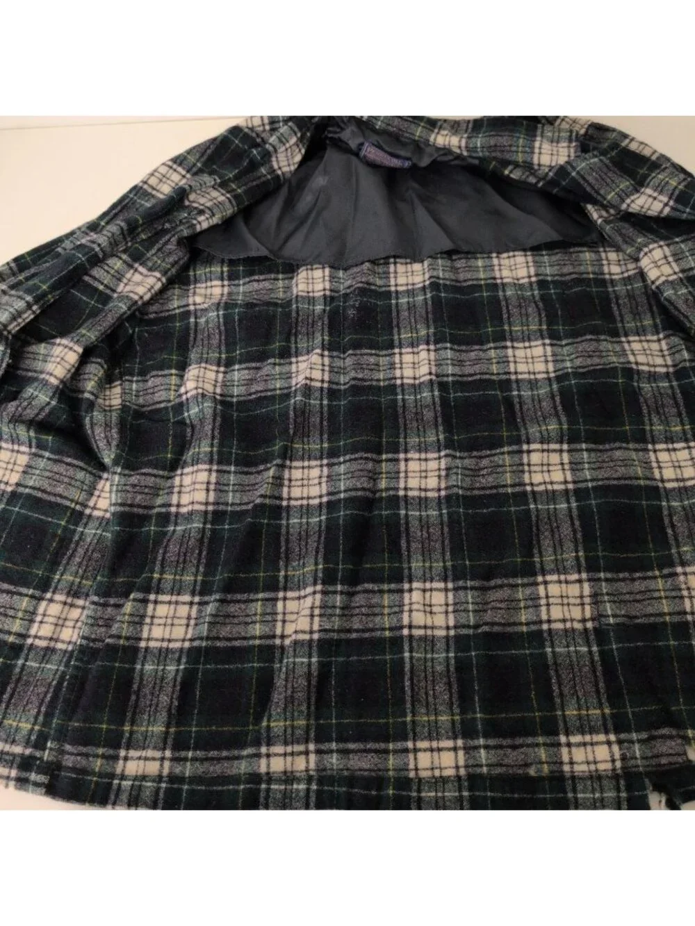 Vintage Pendleton Virgin Wool Plaid Blazer Mens Size Large Green 3 Button Jacket